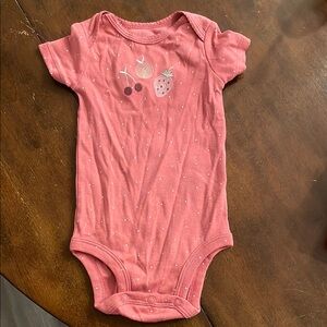 Pink Fruit Print Kids One Piece